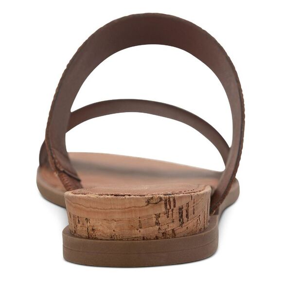 SUN STONE Womens Brown Snakeskin Easten Toe Wedge Slip On Slide Sandals 7 W - Picture 2 of 3